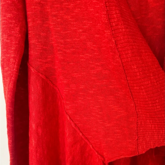 Eileen Fisher Women’s Open Front Waterfall Wool Blend Cardigan Petite S Orange - Picture 6 of 8